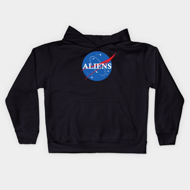 Nasa Aliens Kids Hoodie by Nerd_art